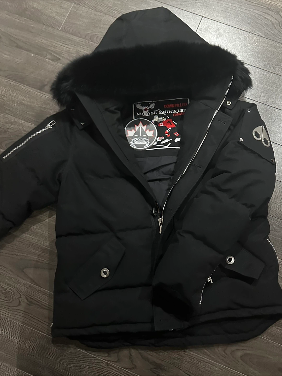 Moose Knuckles Black Down Puffer Jacket