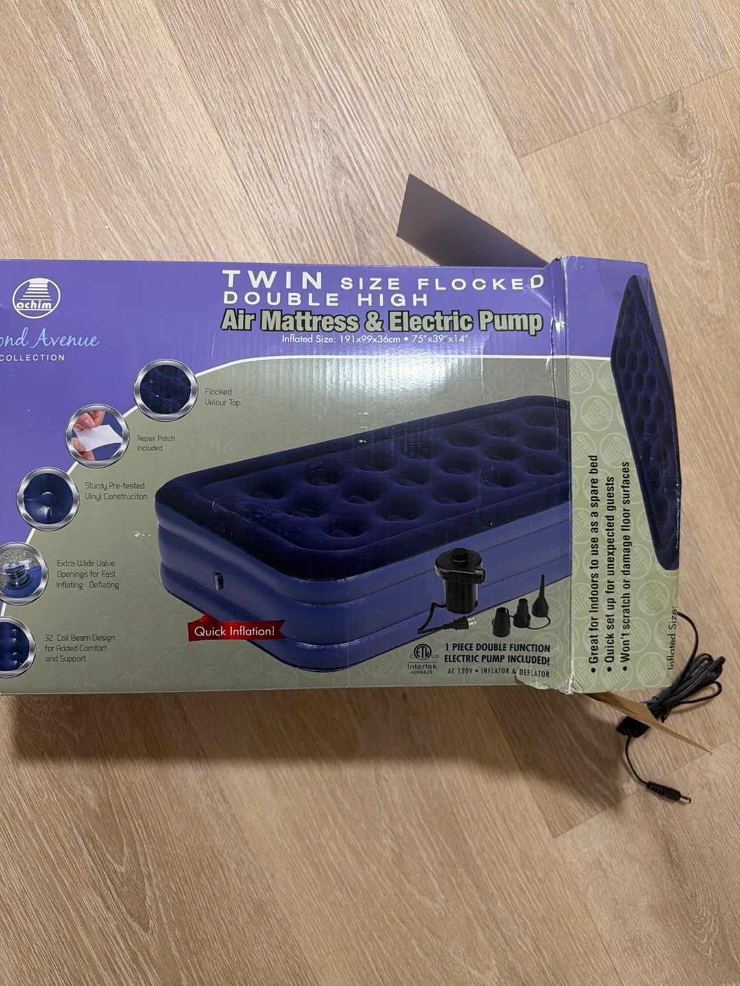 Twin Size Flocked Air Mattress & Electric Pump - NEW! - photo 3