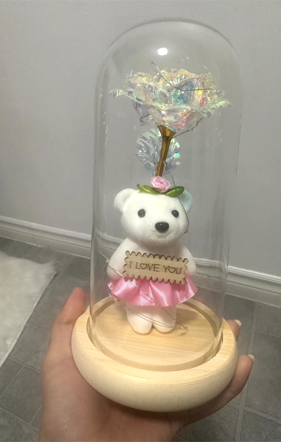 Rose Teddy Bear Dome Light