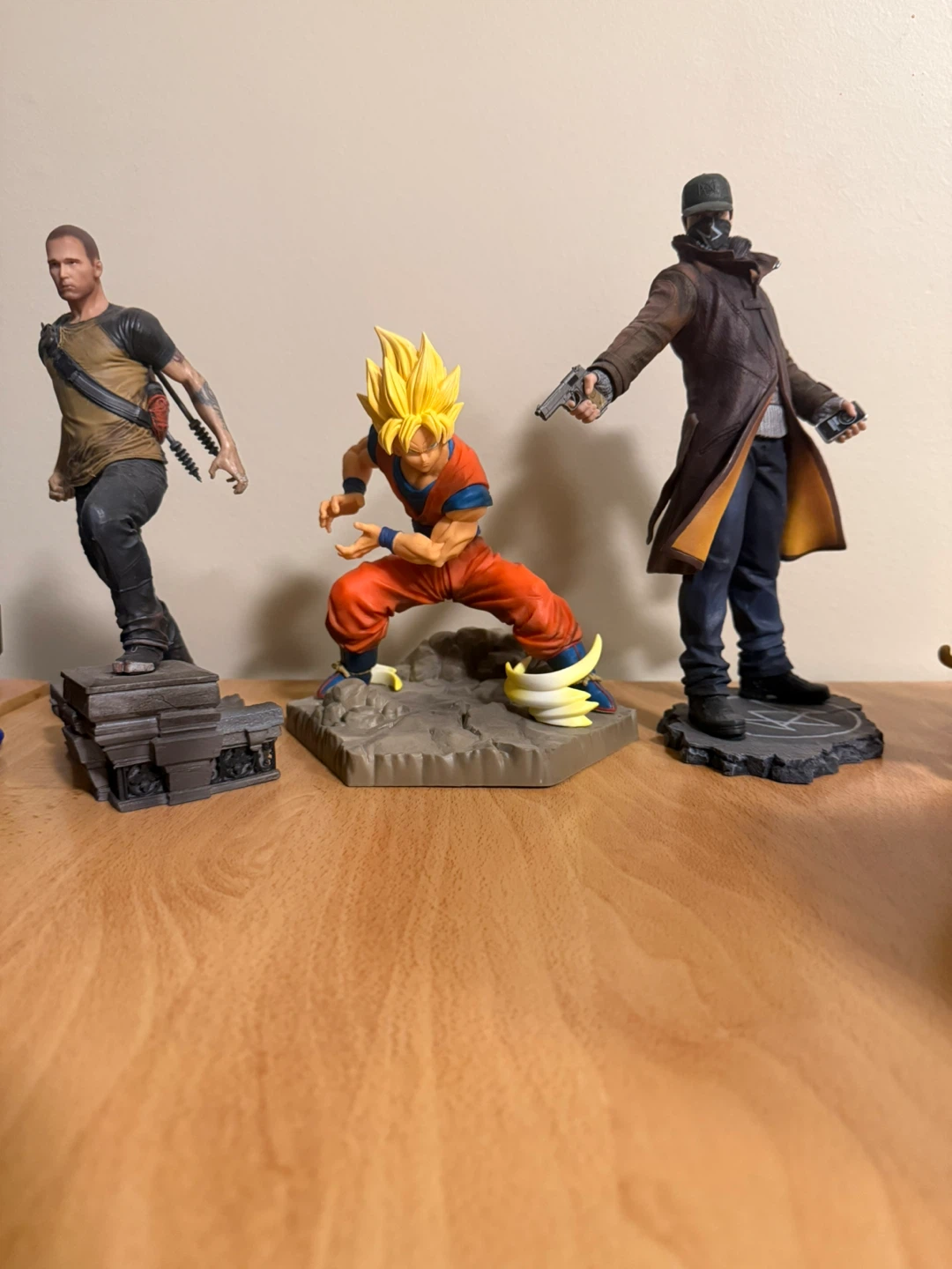 Dragon Ball Z Goku Figure plus 2 PlayStation game characters
