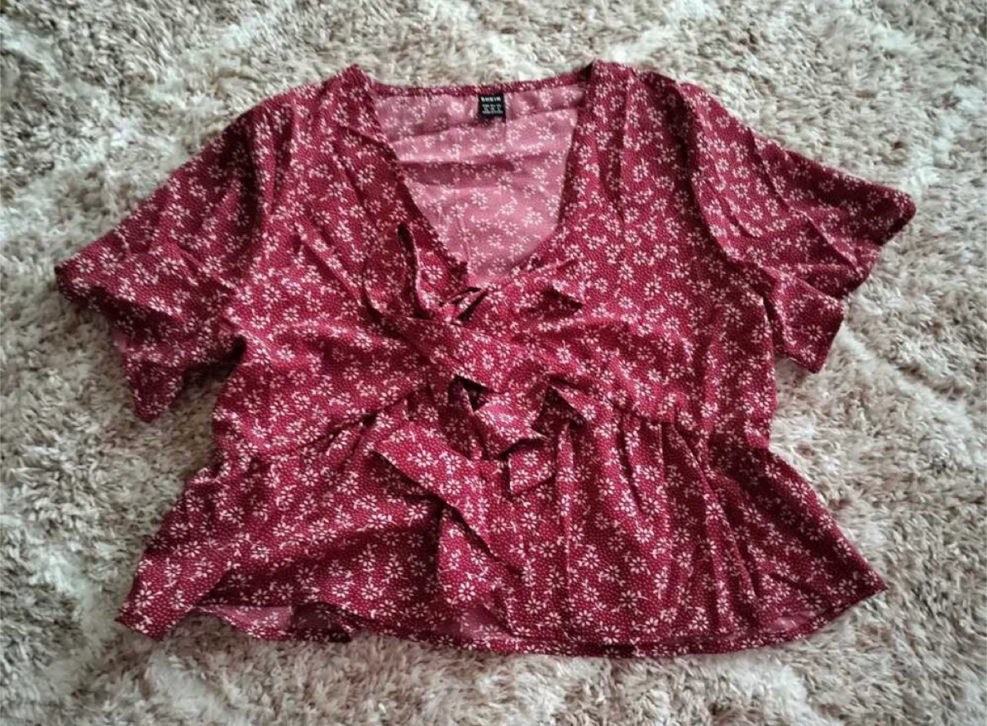 Shein Floral Knot Front Top - Size S - photo 2