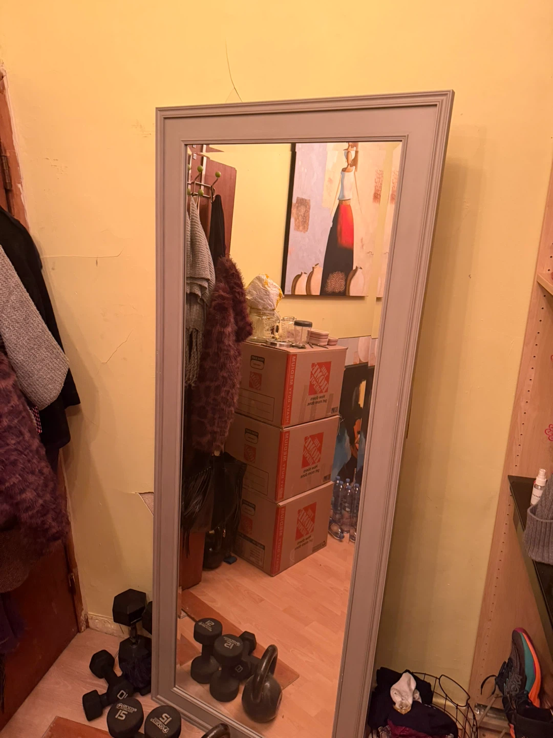 Gray Framed Wall Mirror - photo 3
