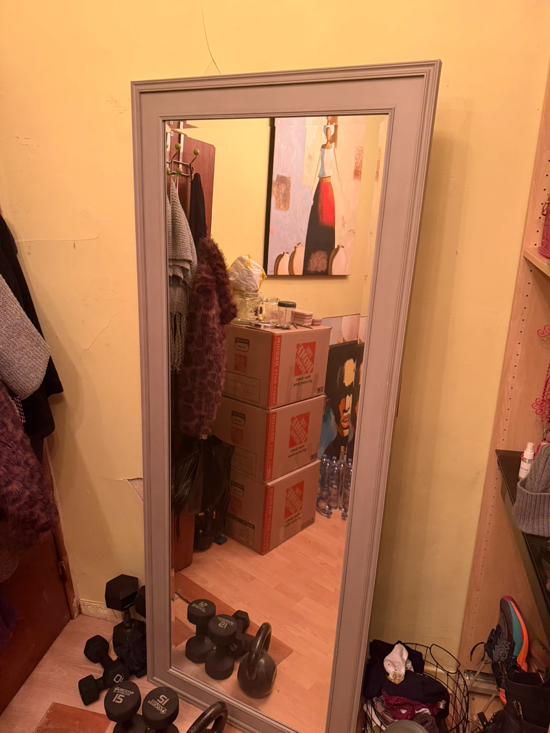 Gray Framed Wall Mirror - photo 2
