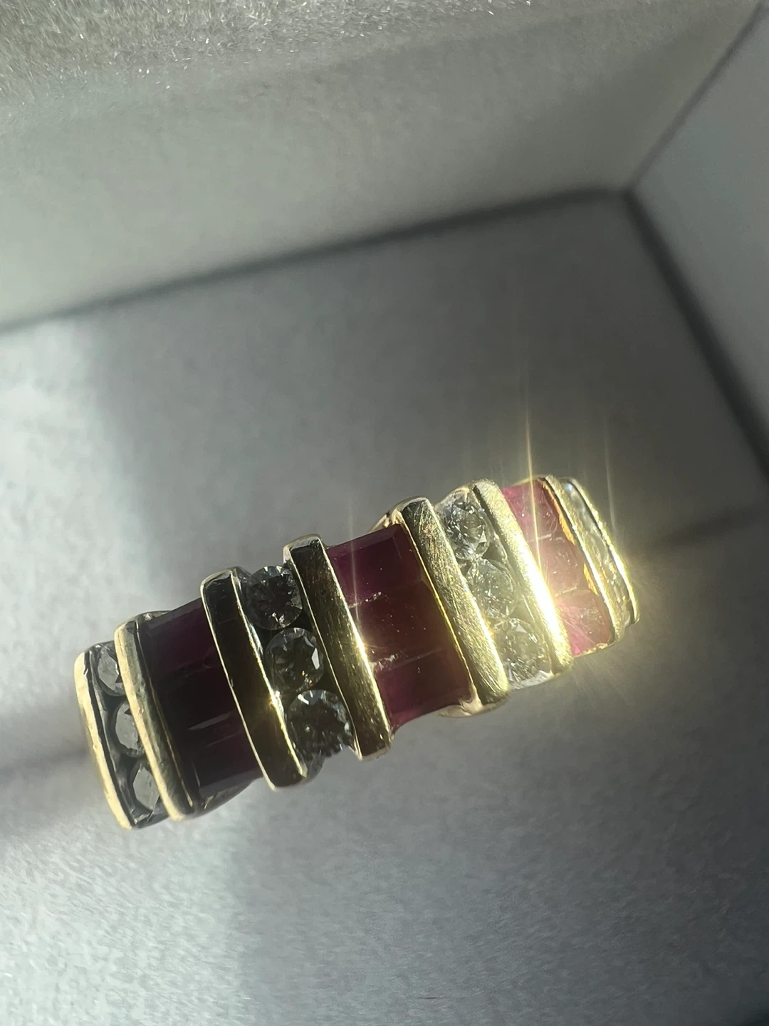 14 k Ruby and Diamond Band Ring - photo 2