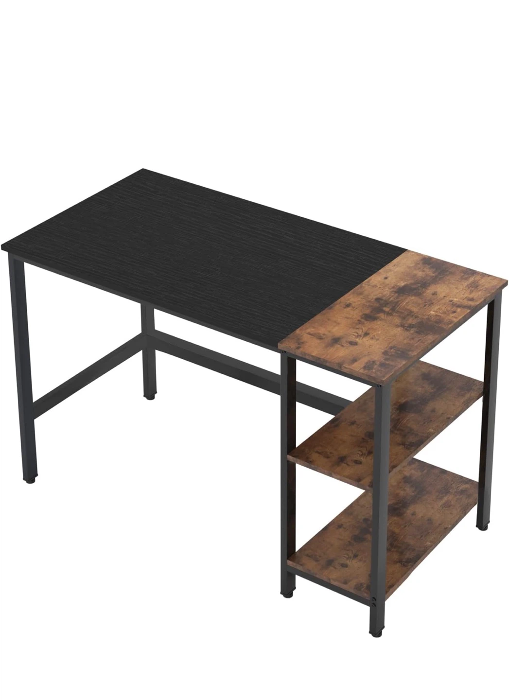 Black & Brown Computer Desk with Shelves