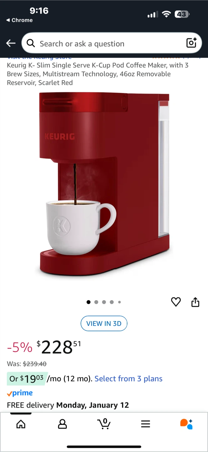 Keurig K-Slim Single Serve Coffee Maker - Scarlet Red - photo 3