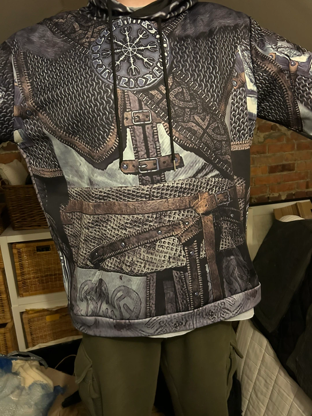 Chairmail hoodie , medival knight design,