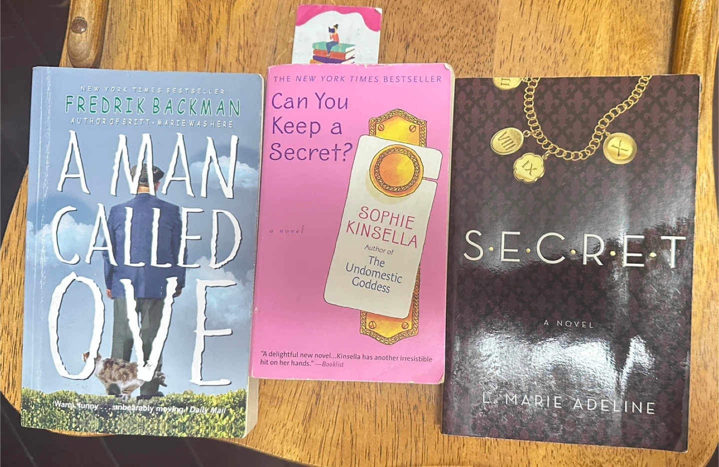 Books: A Man Called Ove, Can You Keep a Secret?, Secret