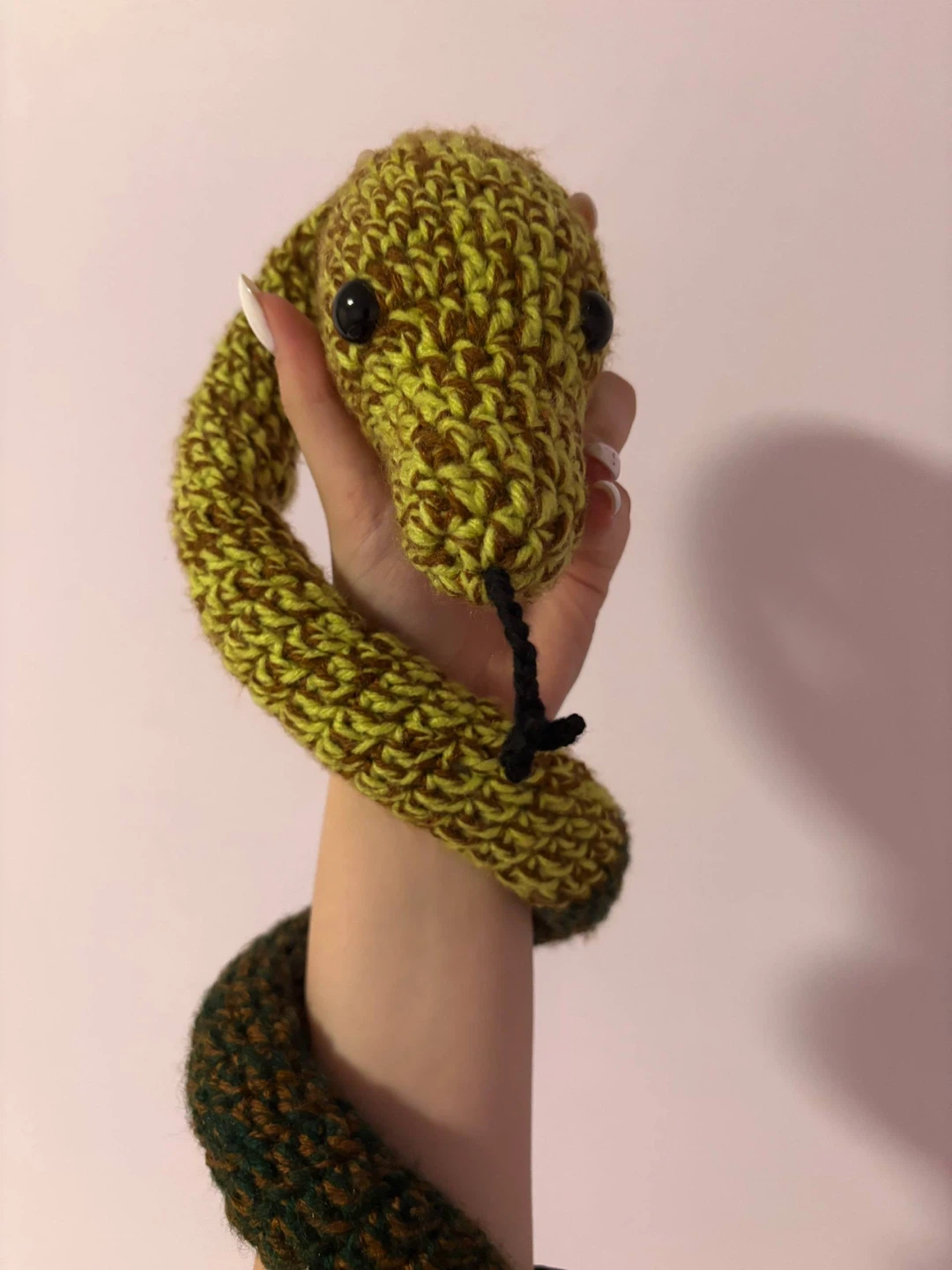 Crocheted Snake Plushie kiwi