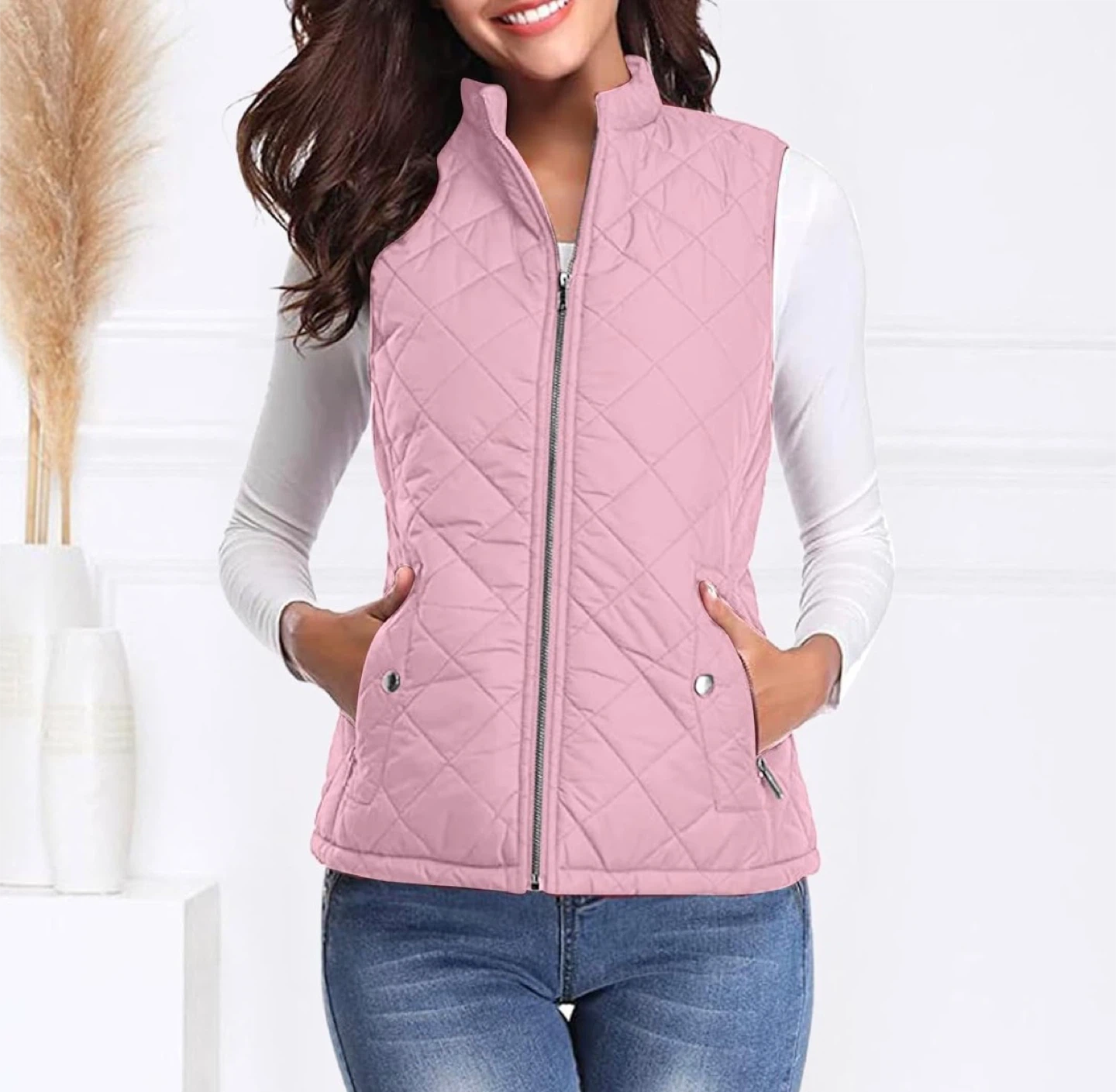 NEW! YACUN Pink Quilted Vest - photo 2
