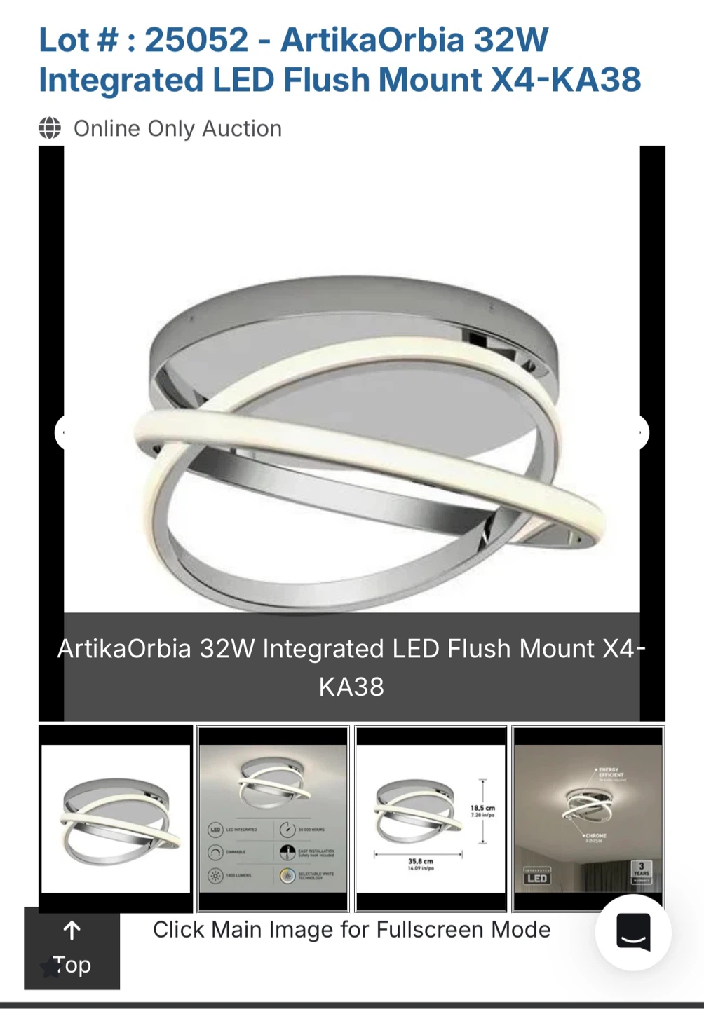 Artika Orbia 32W LED Flush Mount Light - Chrome