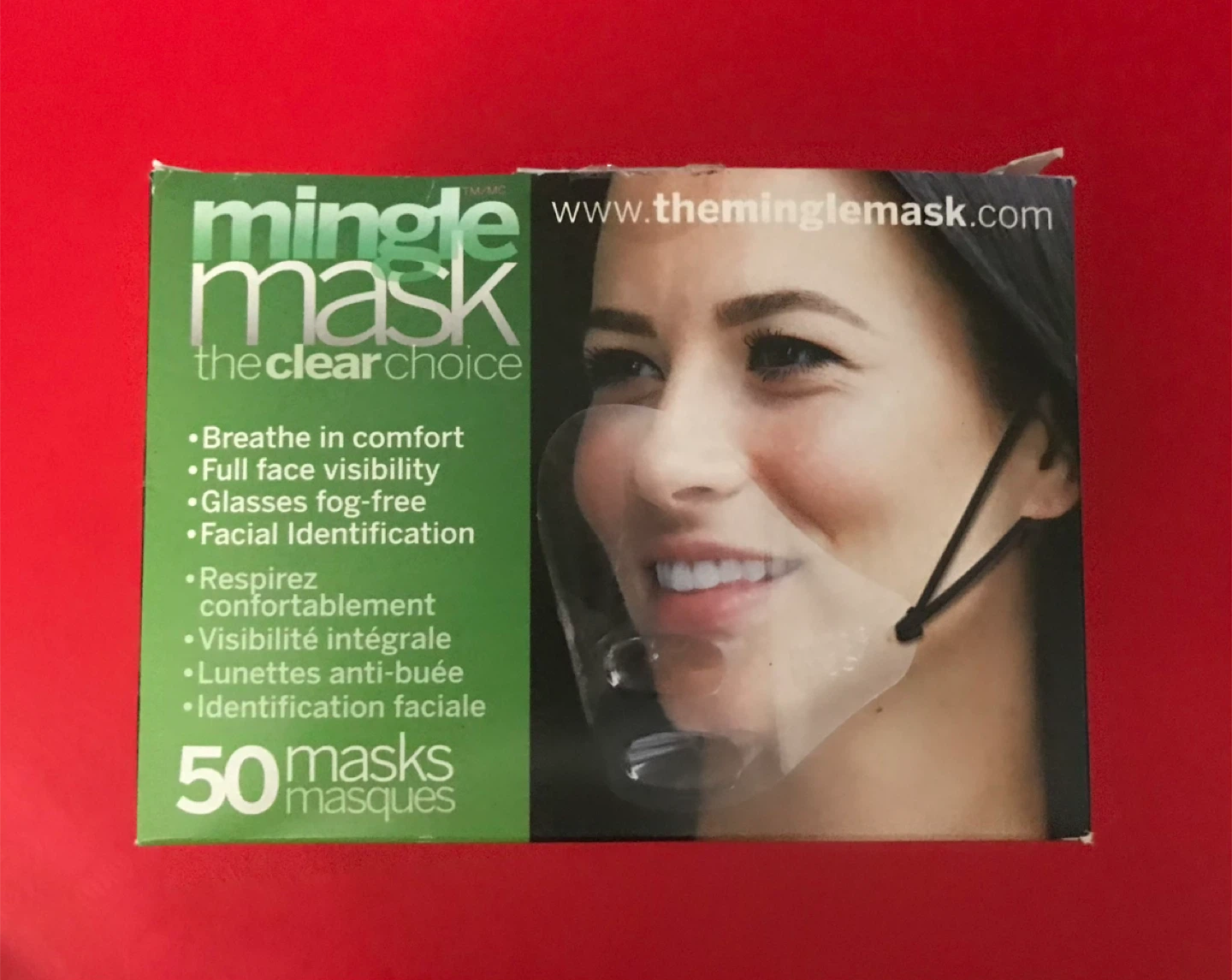 Mingle Mask - Opened box of Clear Masks