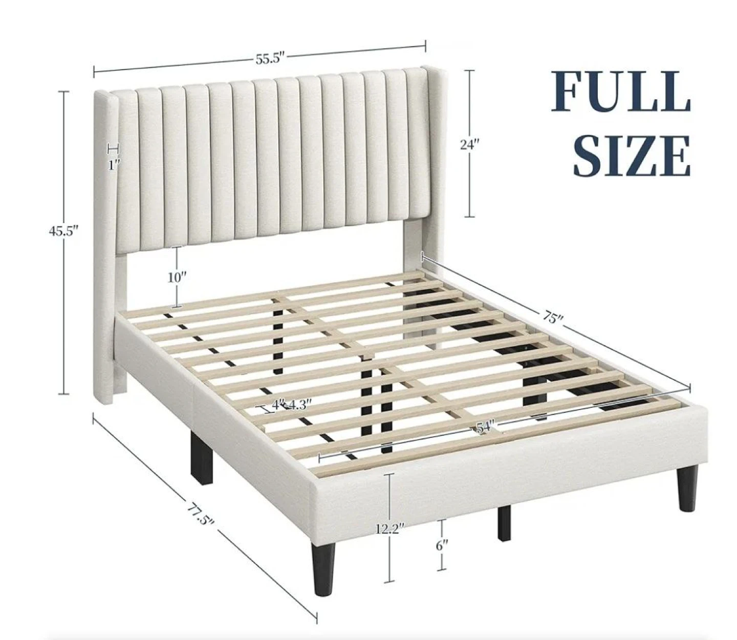 Full Size Upholstered Platform Bed Frame - photo 5