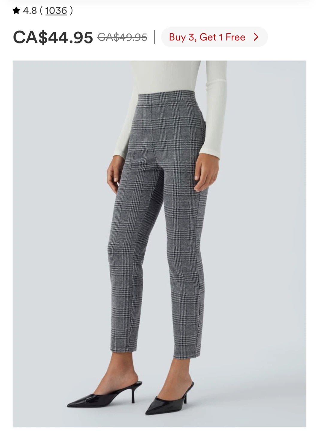 🧡Halara Grey Plaid High Waisted Pants - photo 4