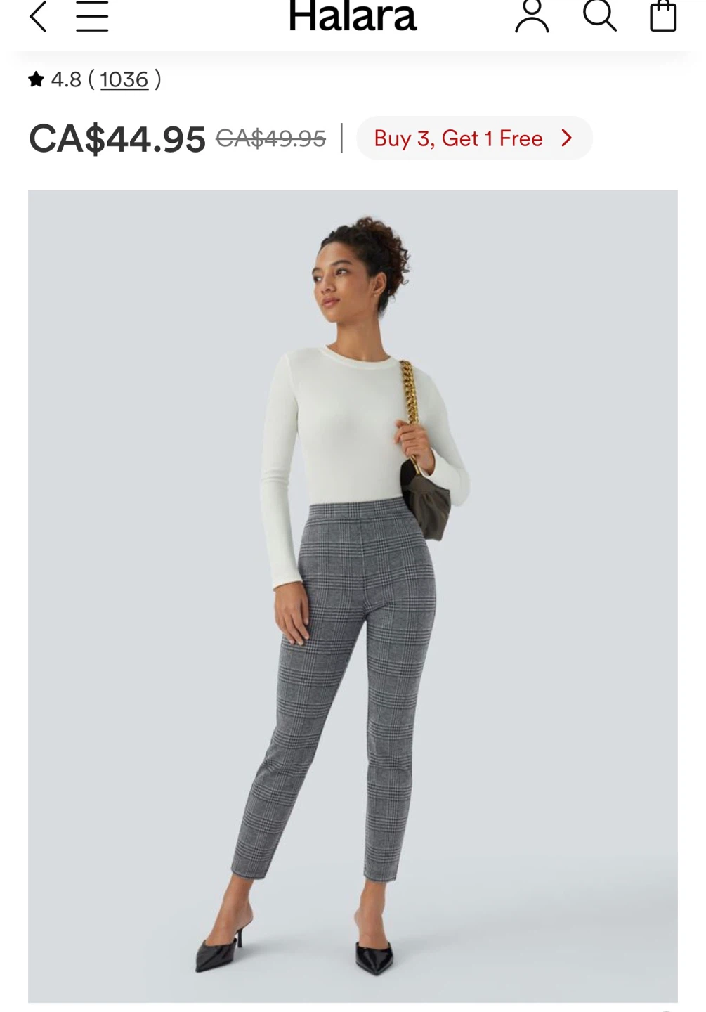🧡Halara Grey Plaid High Waisted Pants