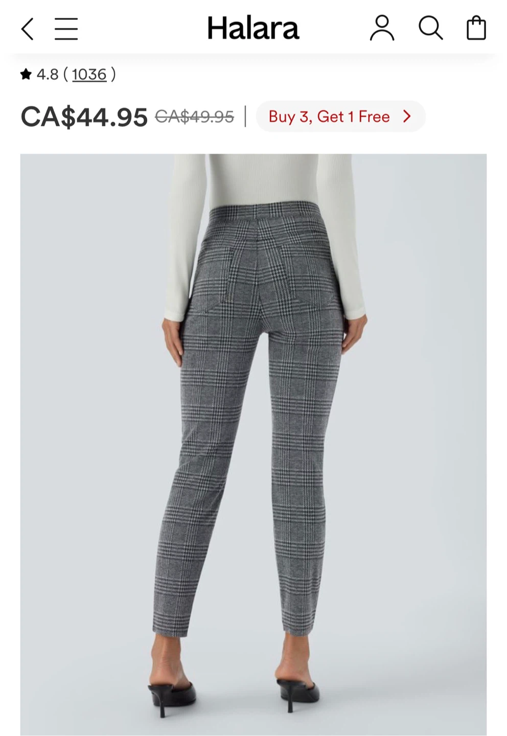 🧡Halara Grey Plaid High Waisted Pants - photo 3