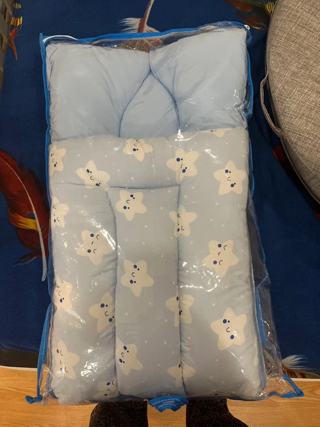 Baby Nest Bed, Blue Star Pattern