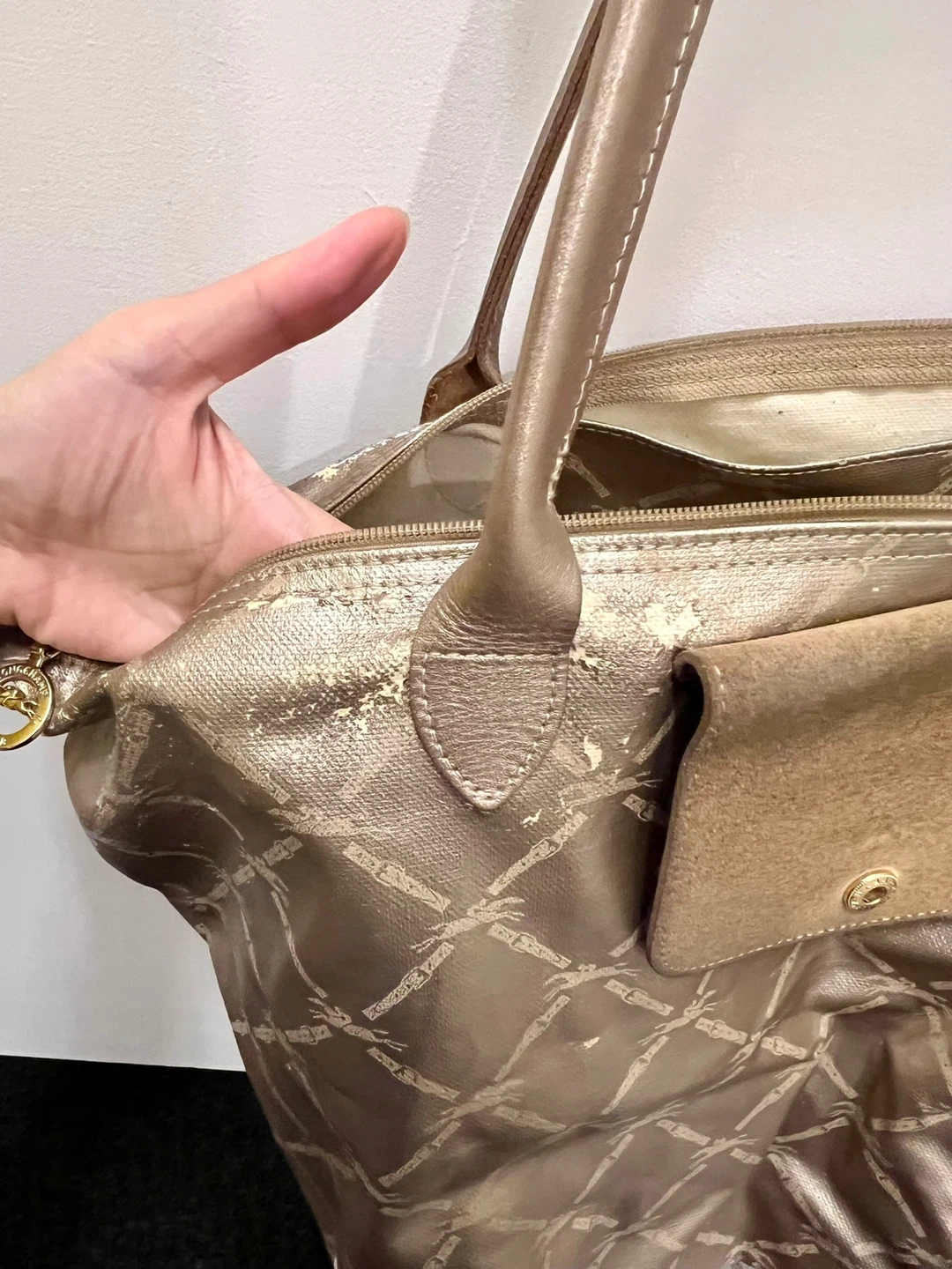 Longchamp Gold Tote Bag