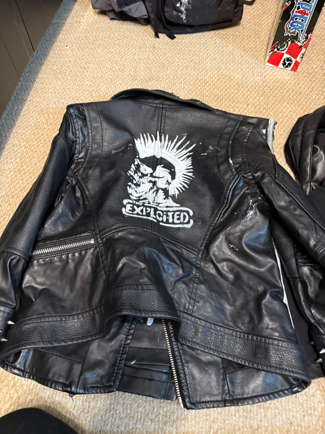 Black Leather Punk Jacket
