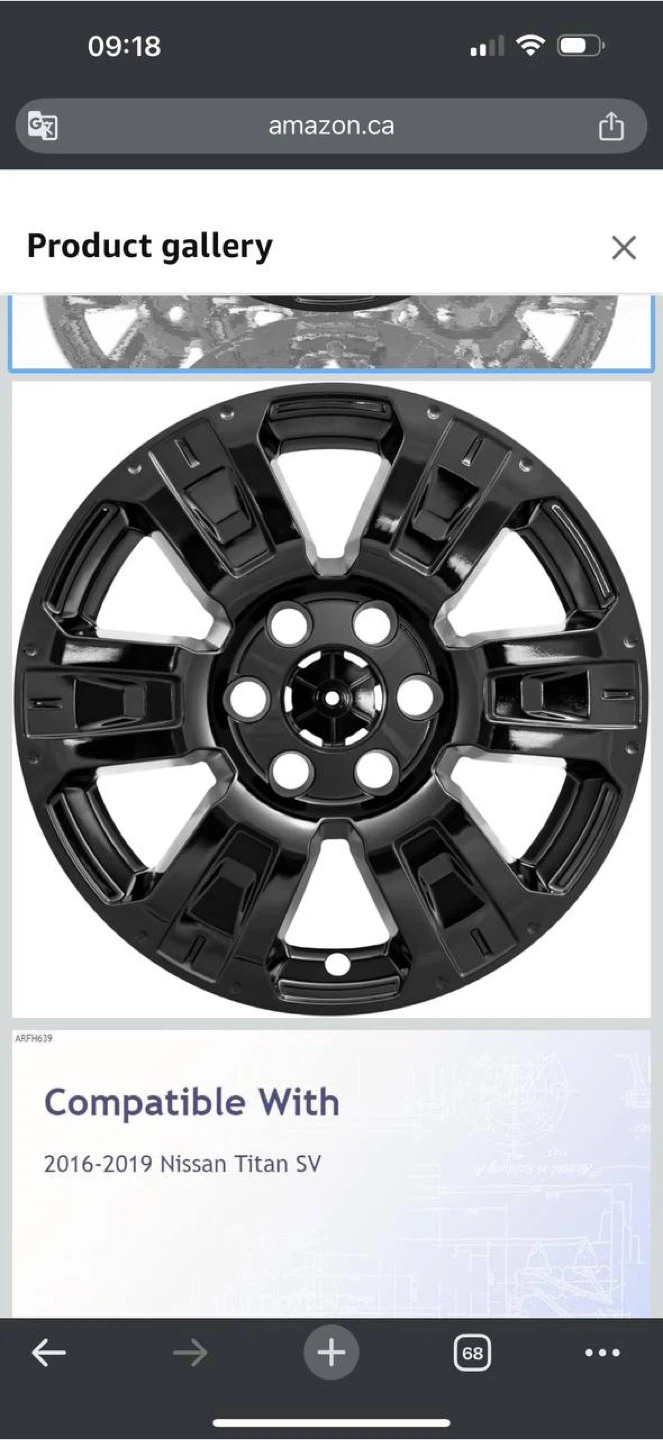 Nissan Titan SV Wheel Skins 2016–2019 – Black | NEW – $80🛻✨ - photo 2