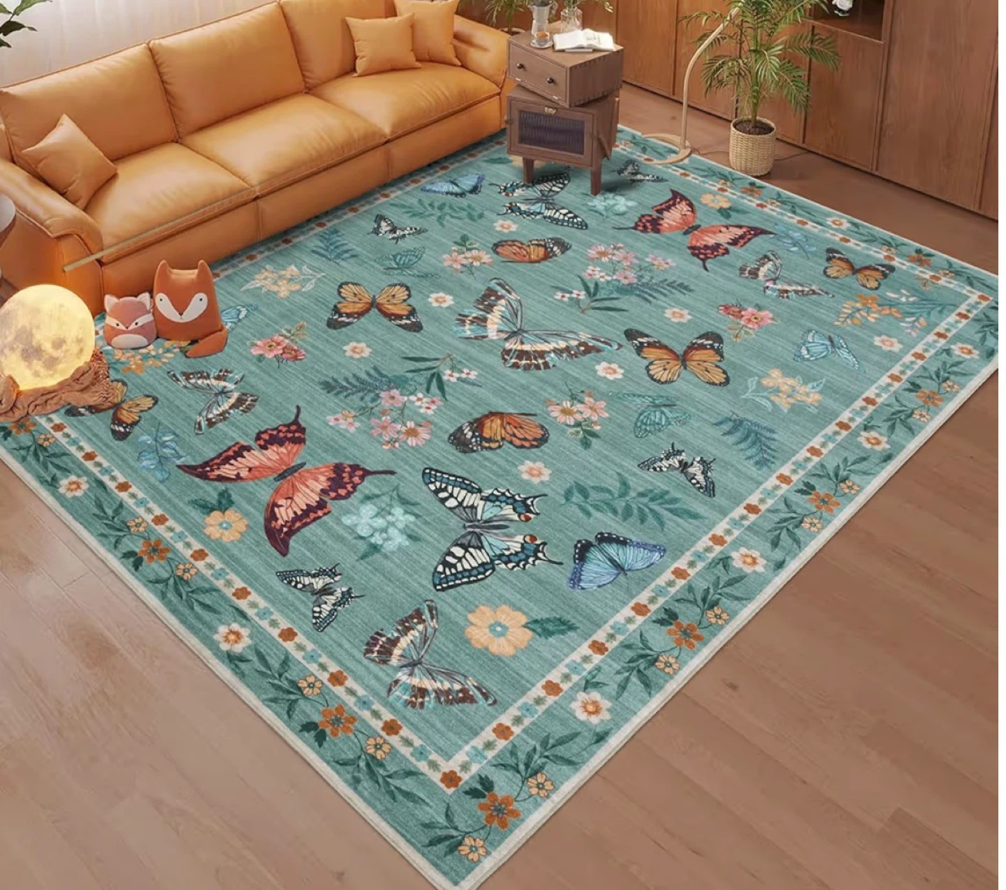 Butterfly Floral Area Rug - Soft & Non-Slip - photo 2