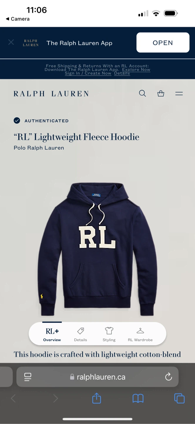 Polo Ralph Lauren RL Lightweight Fleece Hoodie - L - photo 5