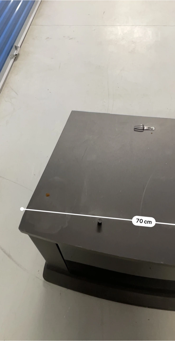 Black TV Stand with Glass Door - 70cm Wide
