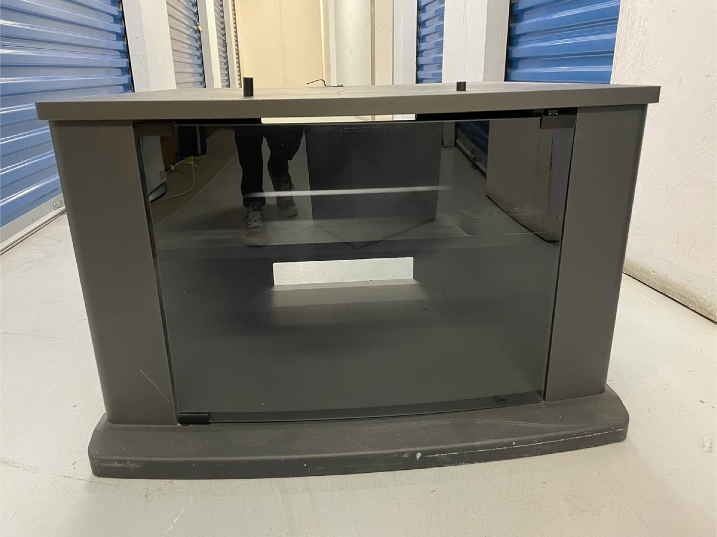 Black TV Stand with Glass Door - 70cm Wide - photo 4