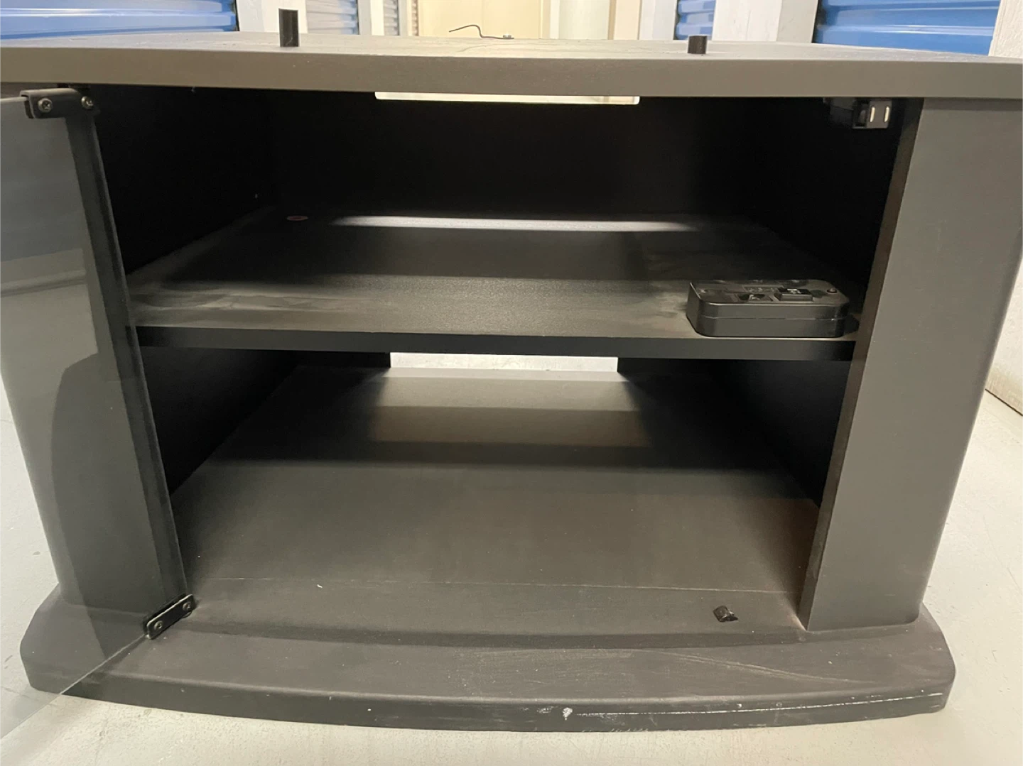 Black TV Stand with Glass Door - 70cm Wide - photo 2