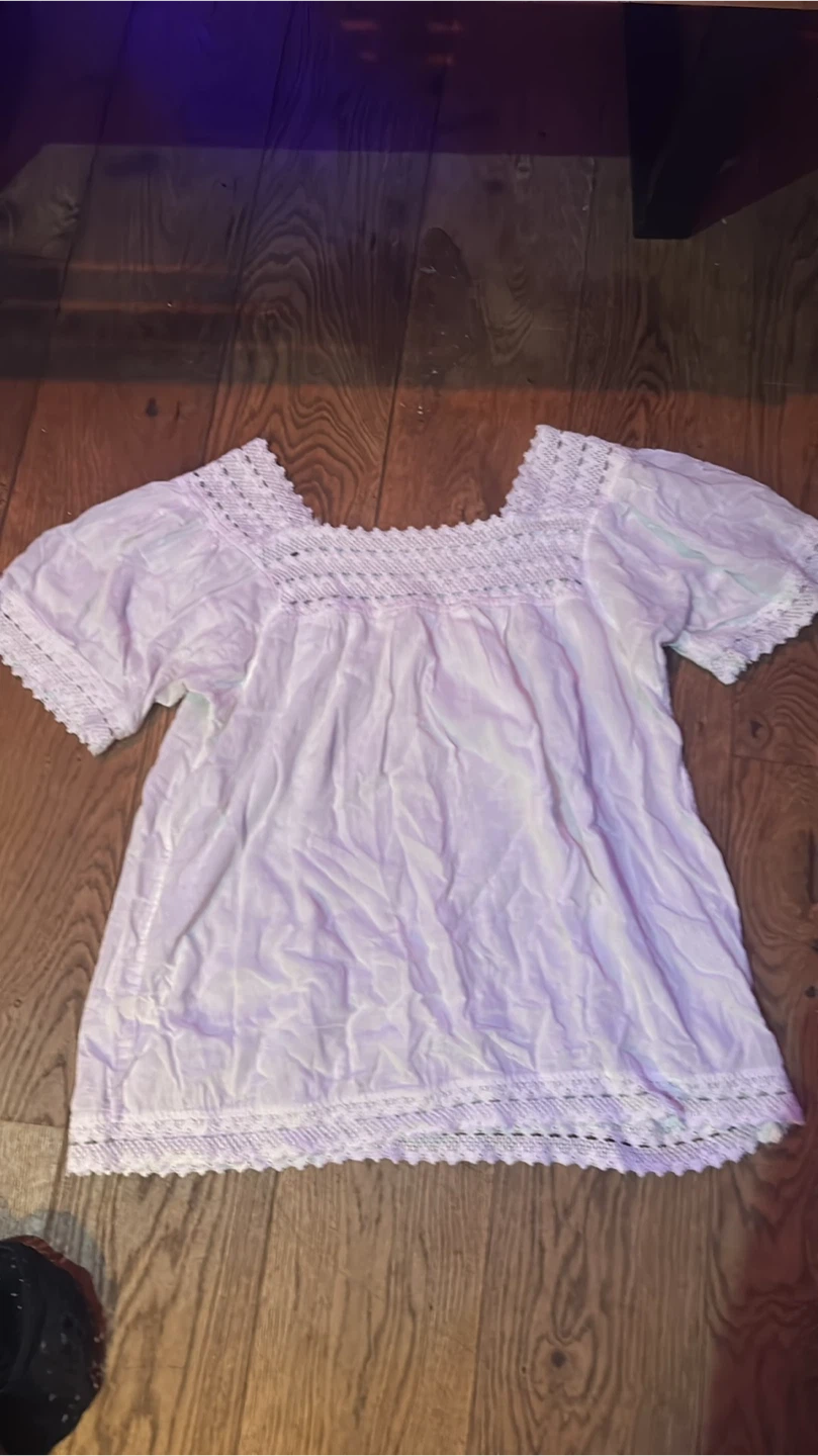 White Lace Trimmed Top - photo 3