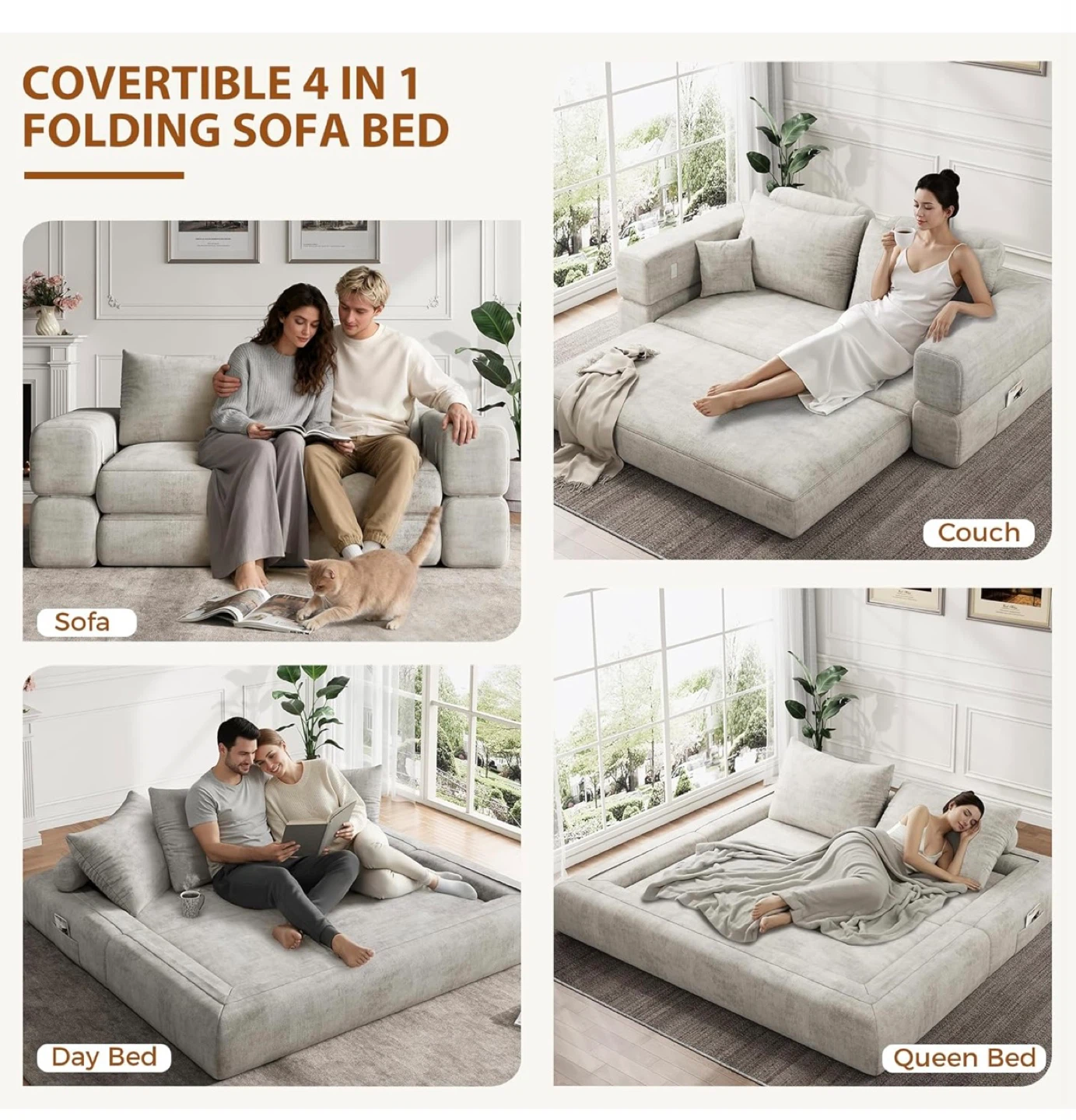 Convertible 4 in 1 Folding Sofa Bed - photo 5