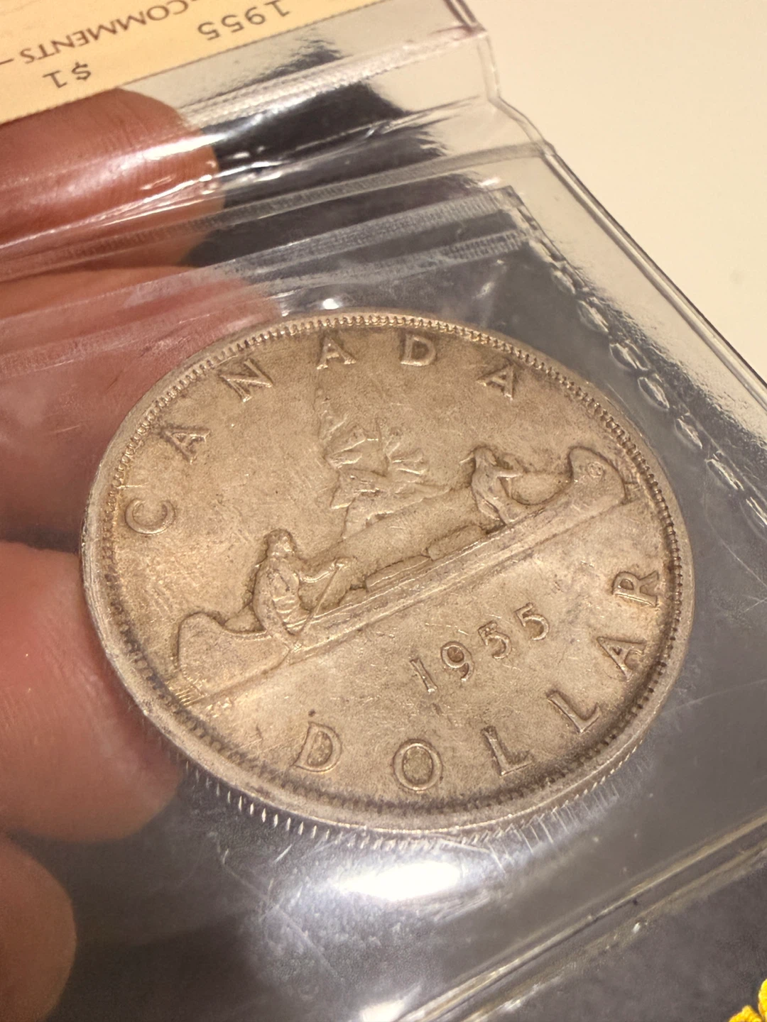 1955 Canadian Silver Dollar Coin ICCS MS63