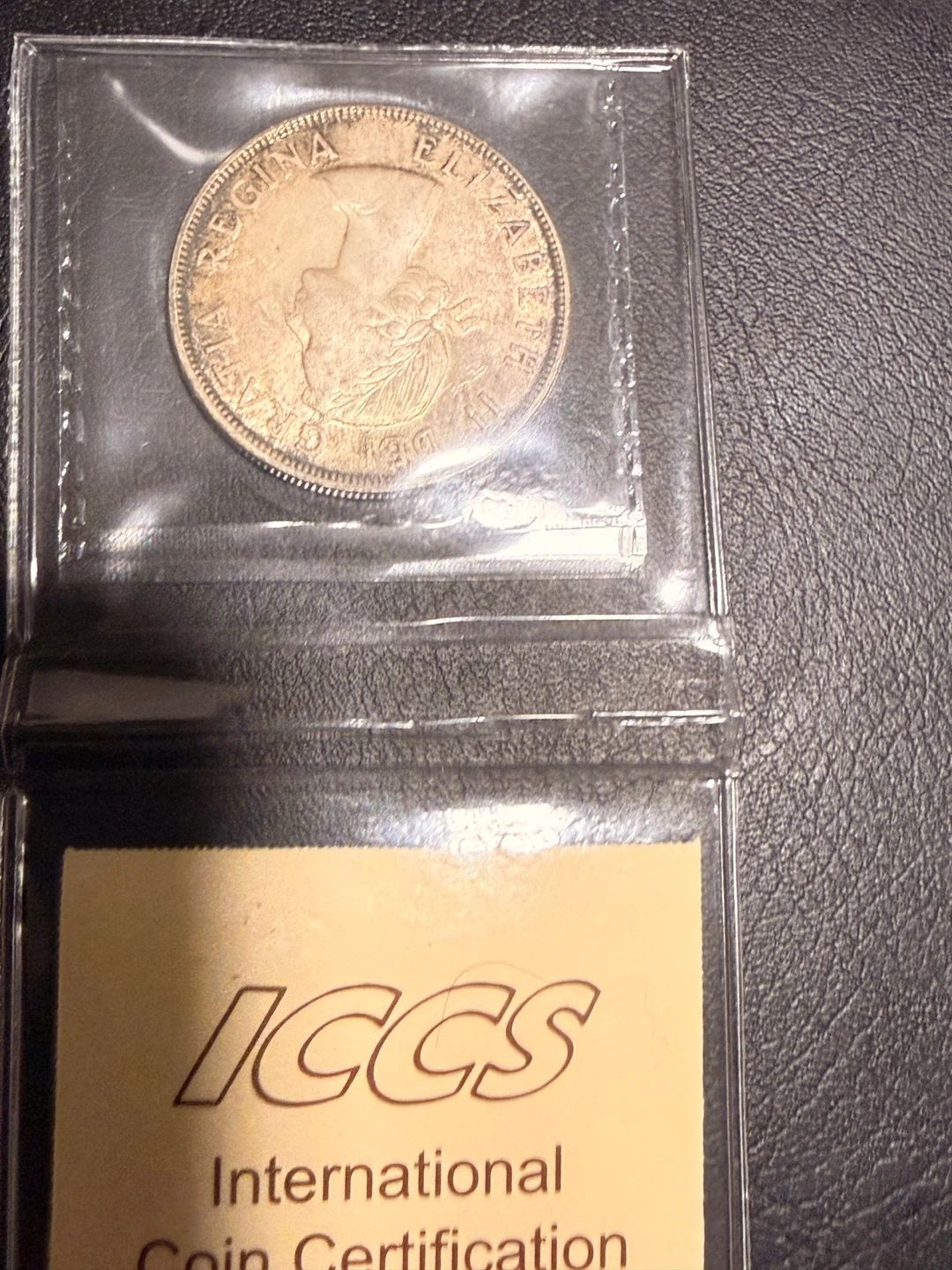 1955 Canadian Silver Dollar Coin ICCS MS63 - photo 3