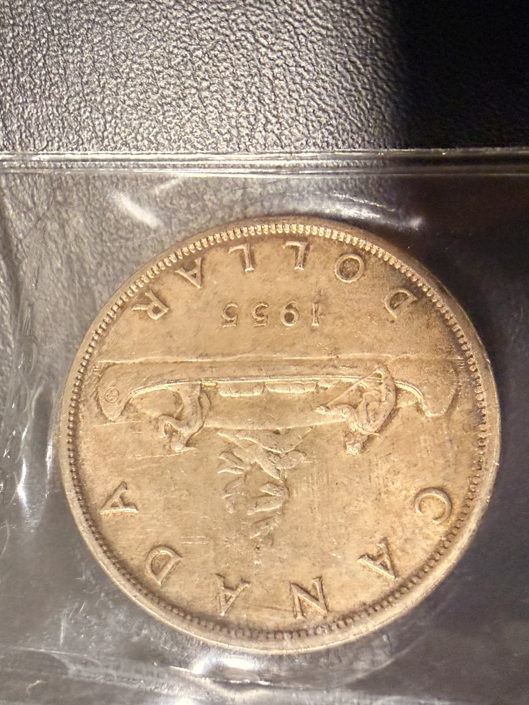 1955 Canadian Silver Dollar Coin ICCS MS63 - photo 4