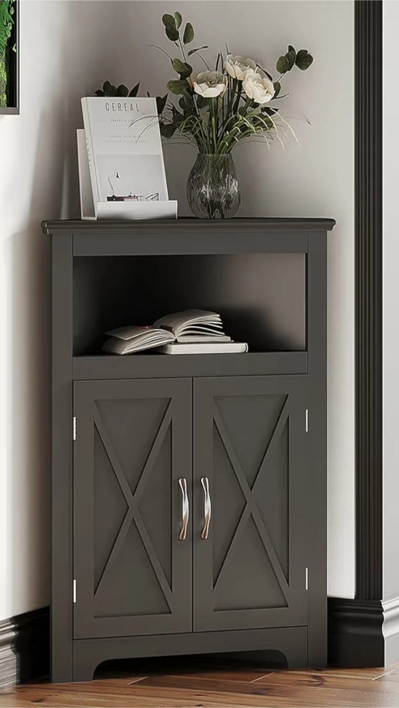 Black Corner Cabinet with Doors - photo 5