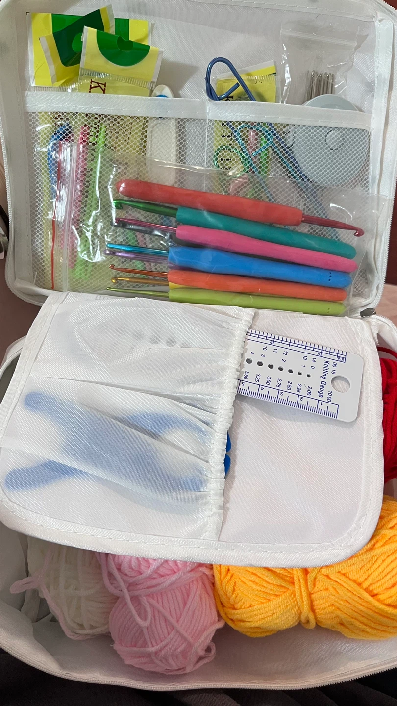 Yarn Lot with Crochet Hooks & Organizer - photo 2