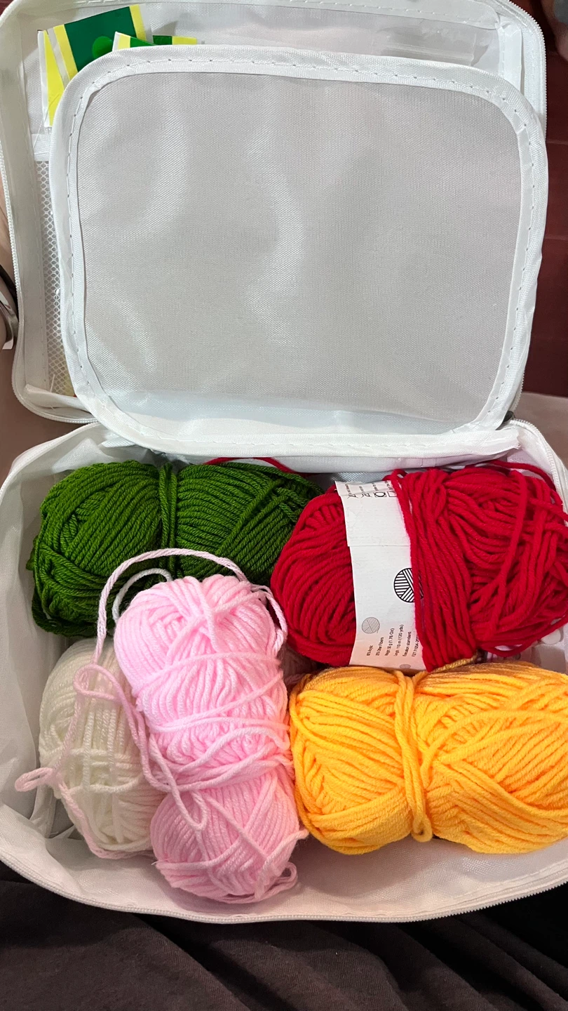 Yarn Lot with Crochet Hooks & Organizer