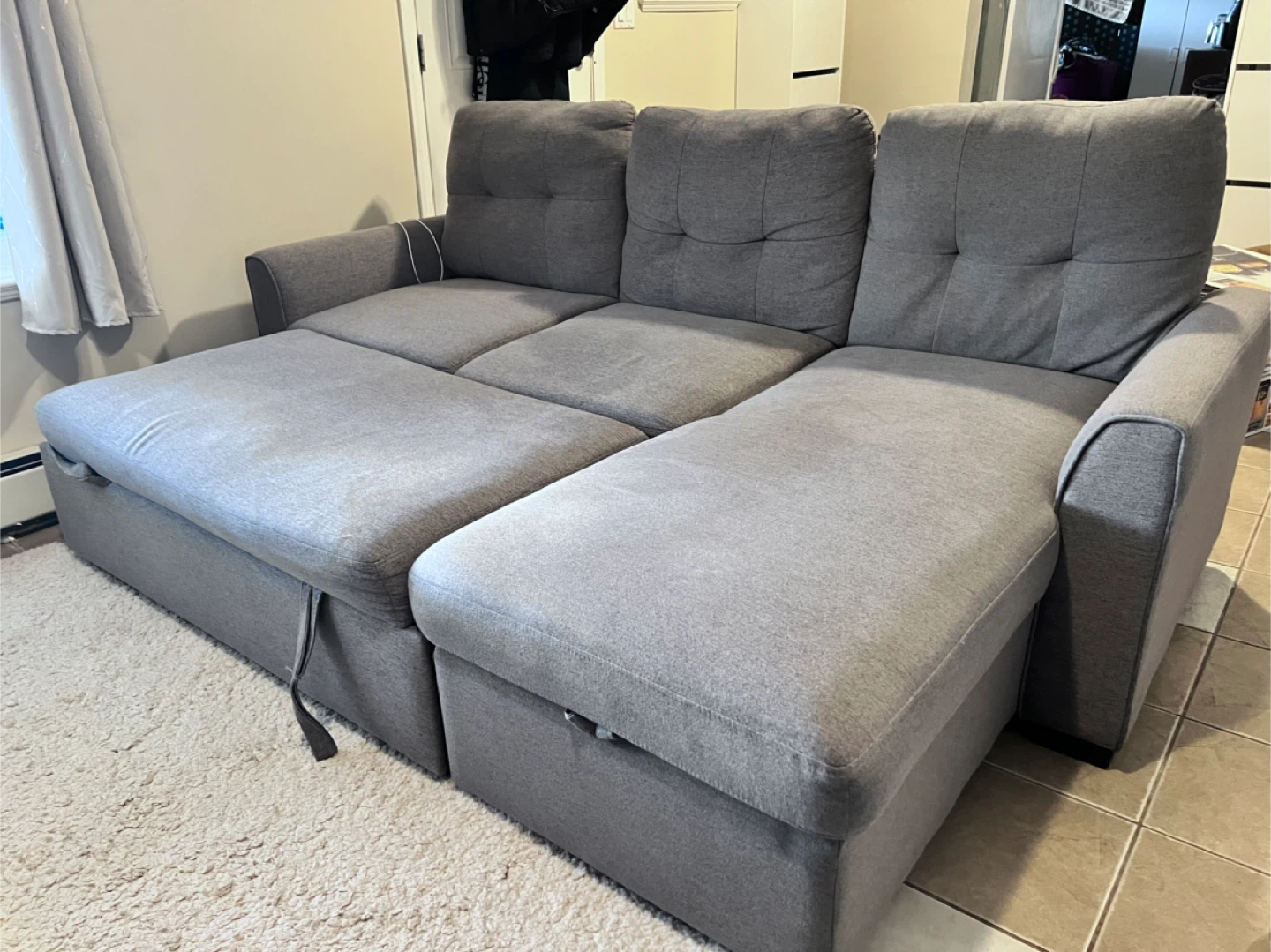 Grey Sectional Sofa with Storage - photo 4