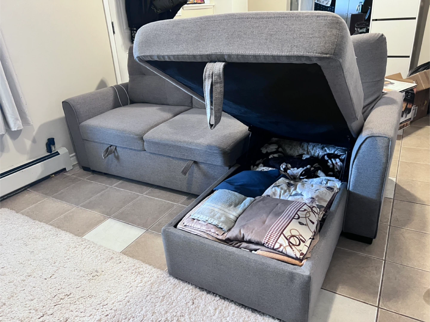Grey Sectional Sofa with Storage - photo 2