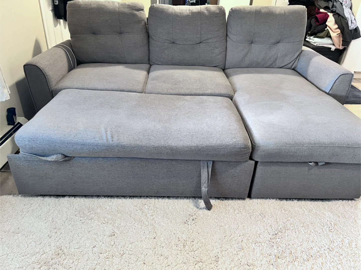 Grey Sectional Sofa with Storage - photo 5