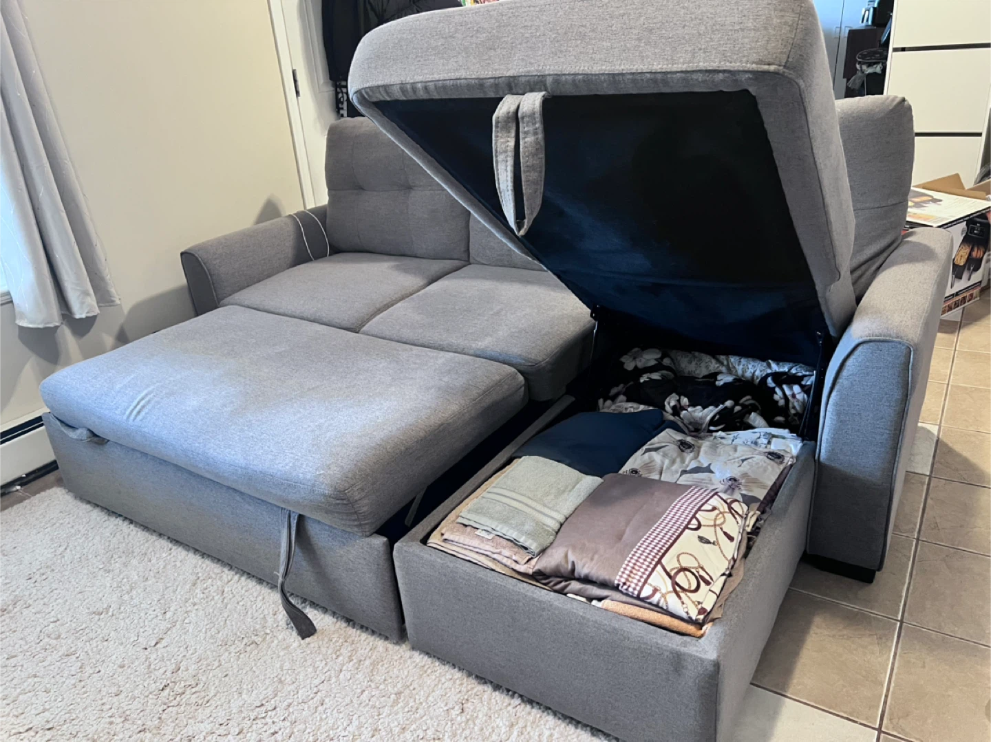 Grey Sectional Sofa with Storage - photo 3