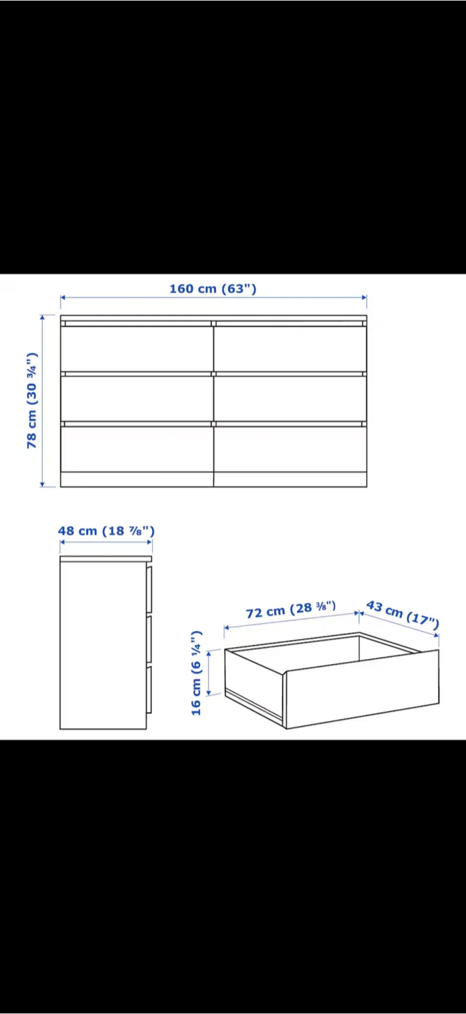 Ikea Malm 6-Drawer Dresser - White - photo 2