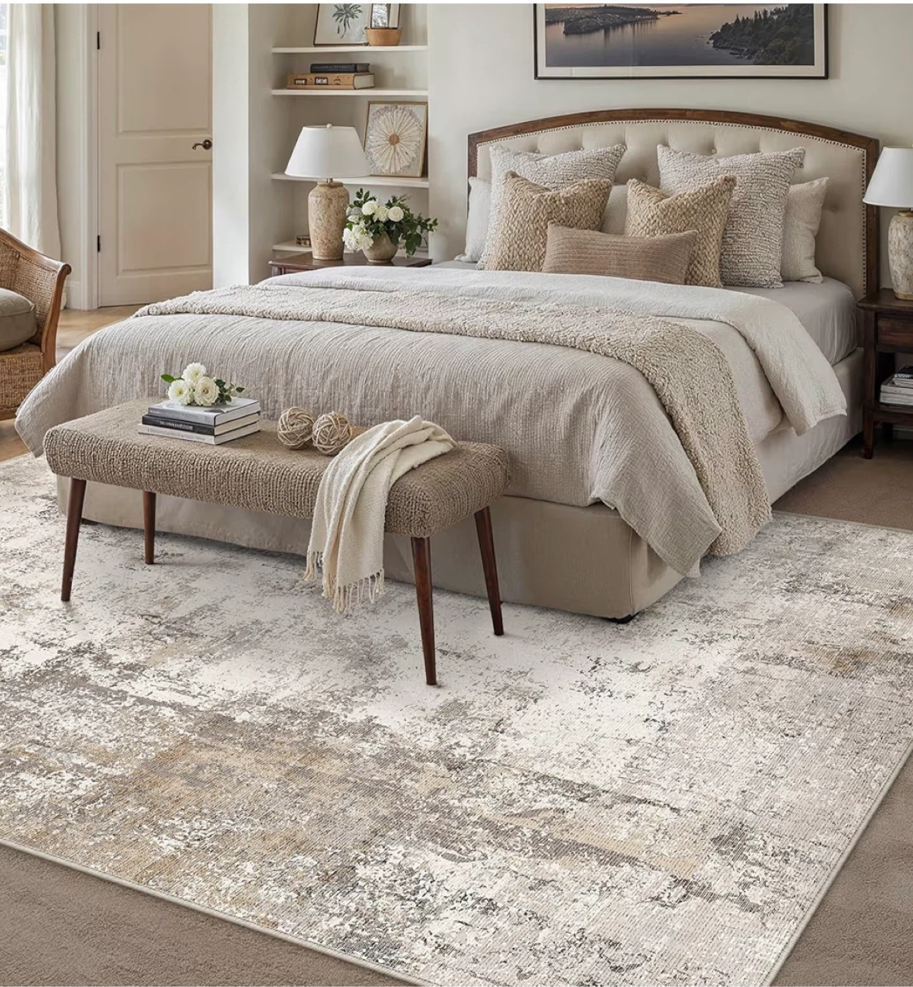 6x9 Washable Area Rug - Brown/Grey Abstract - photo 5
