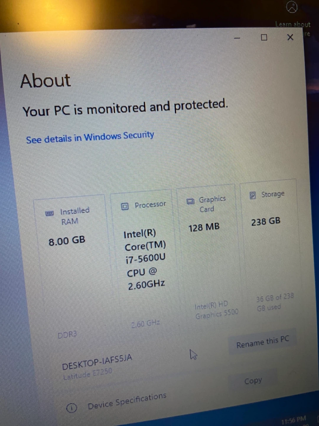 Dell 12.5” i7 5th 8GB 256GB SSD - photo 5