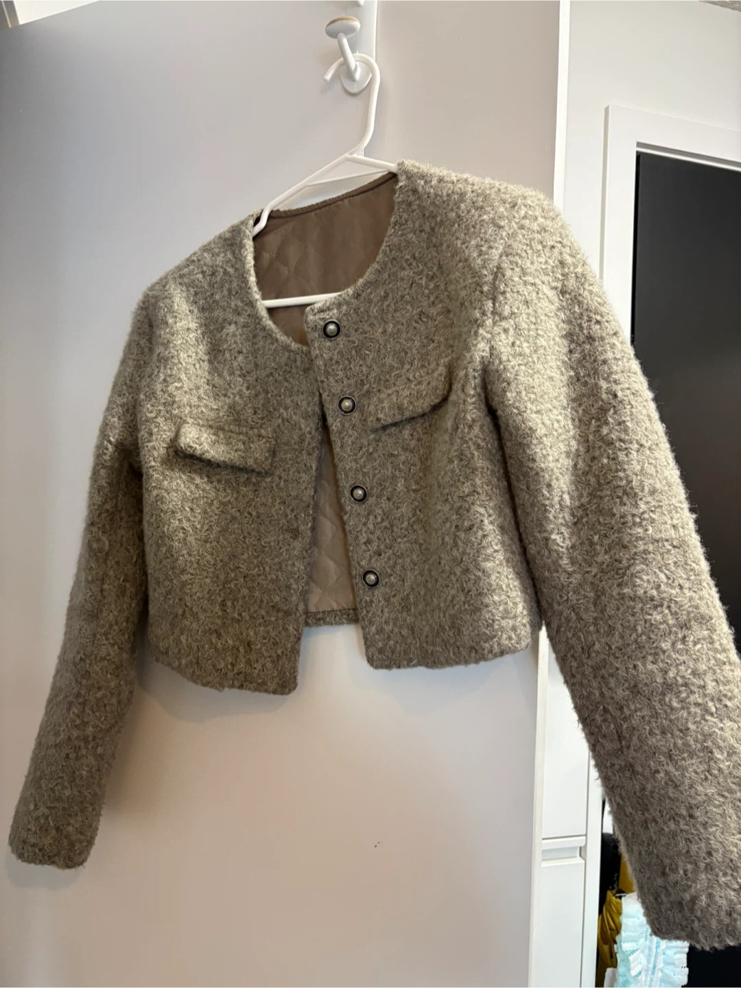 Cropped Tweed Jacket - Size Small