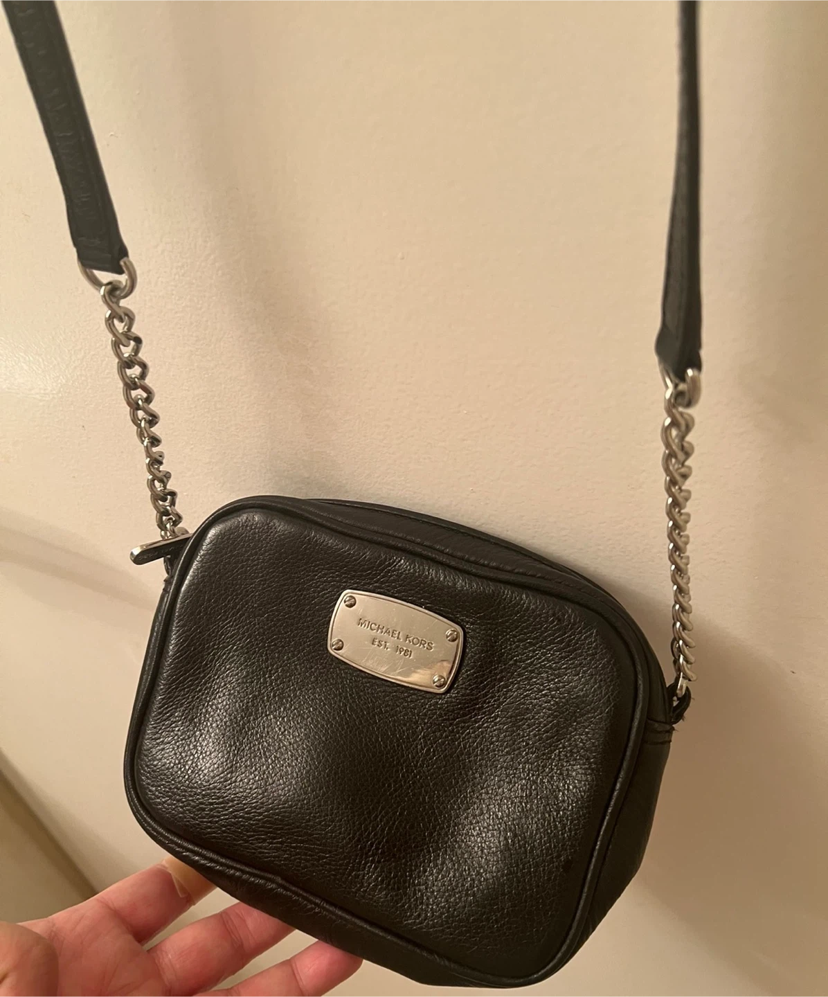 Michael Kors Black Leather mini Crossbody Bag