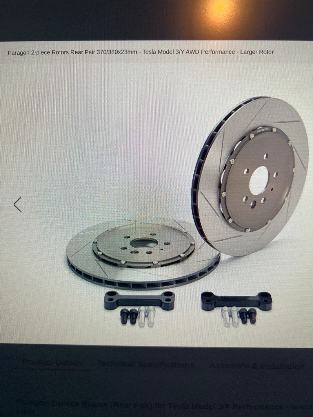 Paragon Tesla Model 3/Y Rear Brake Rotors (Pair)
