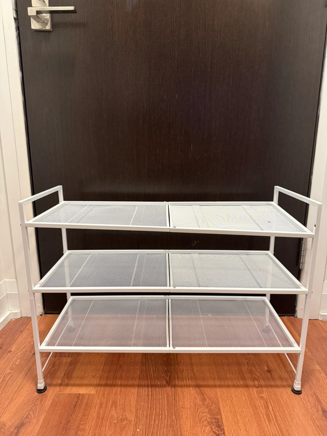 White 3-Tier Metal Shoe Rack