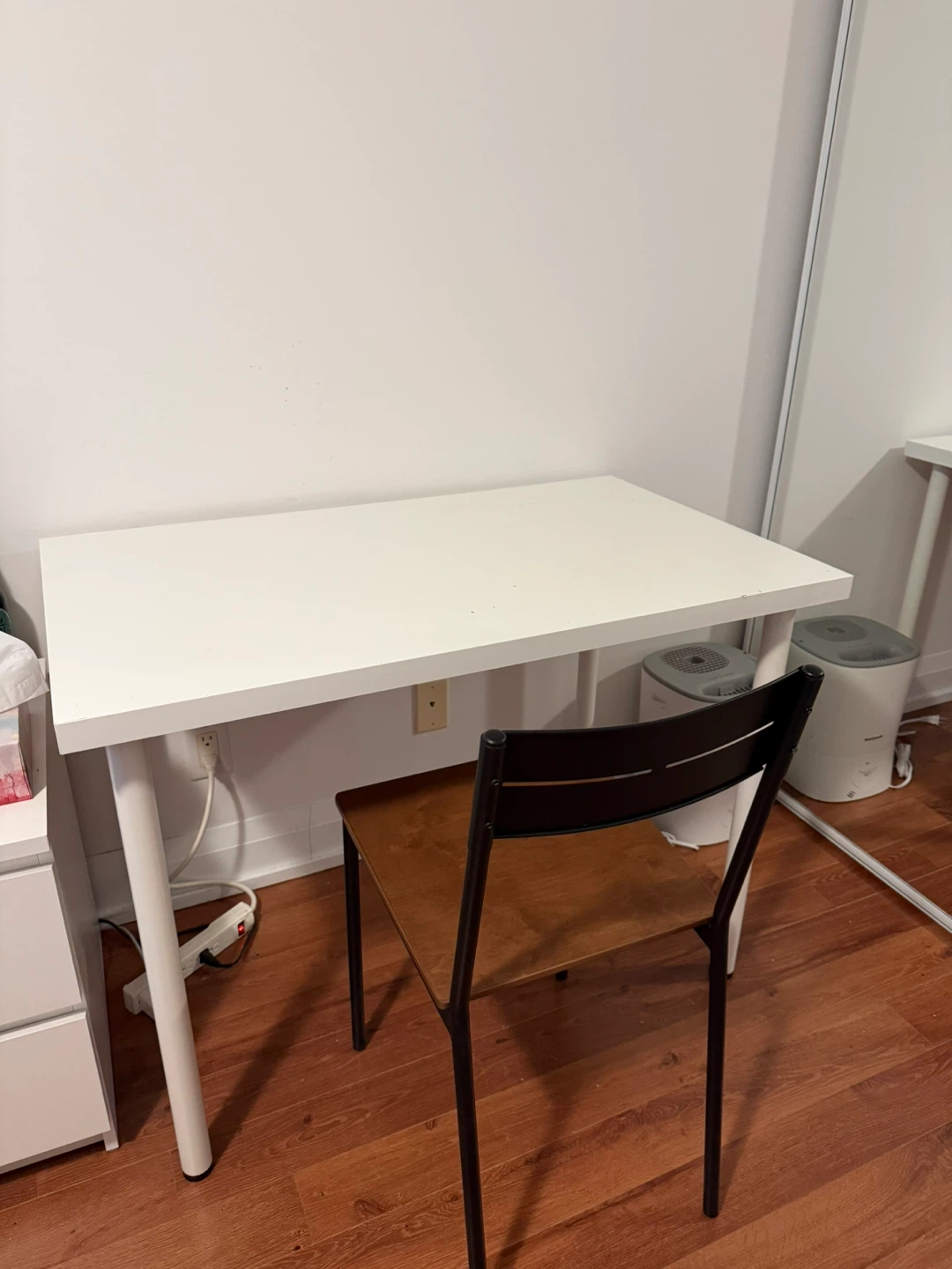 White Desk and Brown Chair