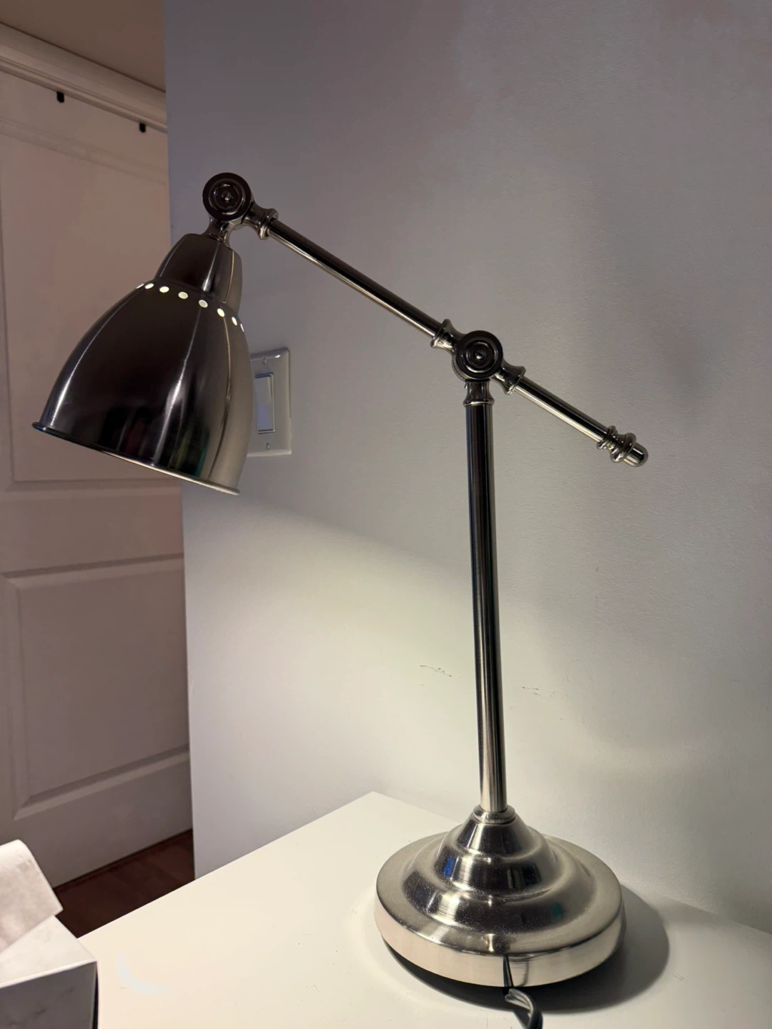 Silver Adjustable Desk Lamp